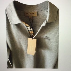 BURBERRY PALE GREY DENSDORD WITH CHECK INSERT SHIR